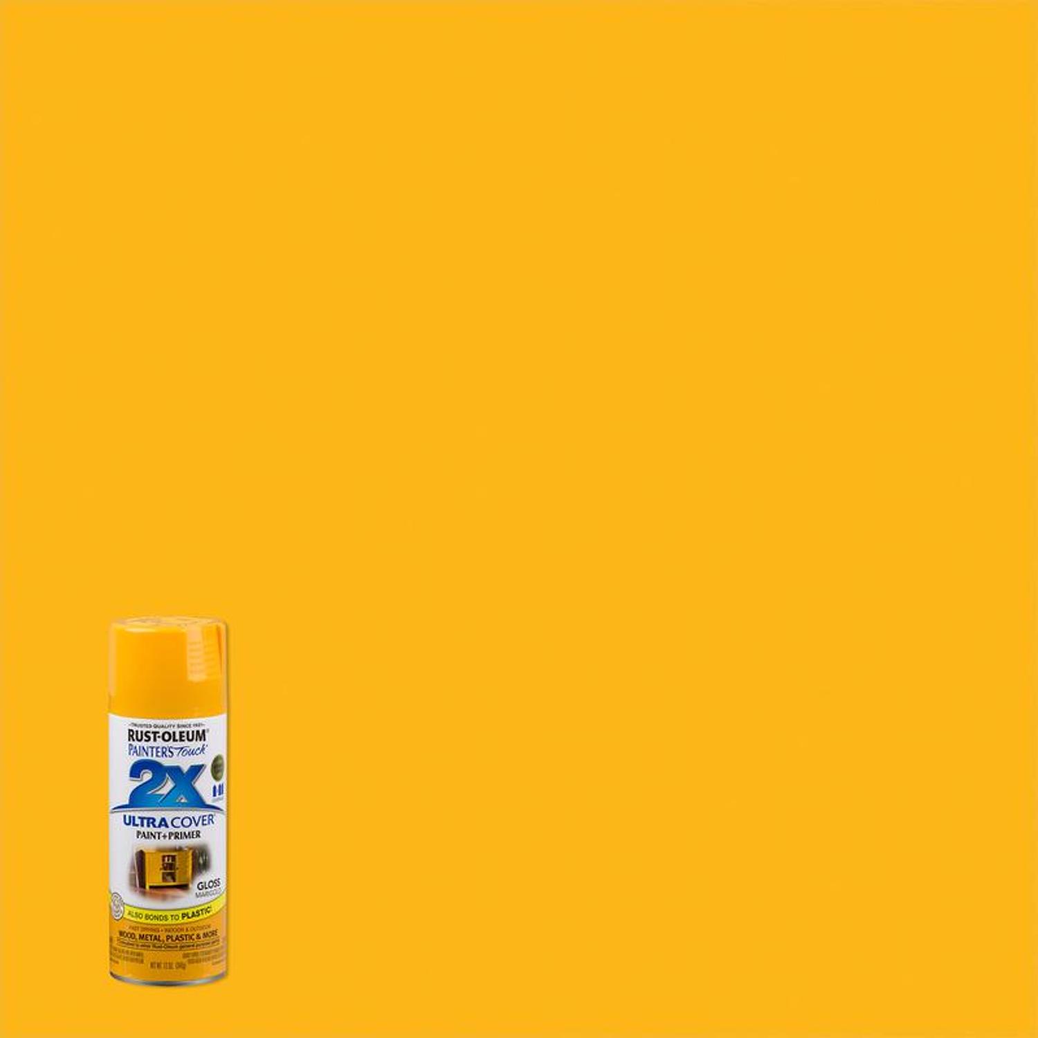 Rust-Oleum Painter\u0027s Touch 2X Ultra Cover Gloss Marigold Spray Paint 12 oz