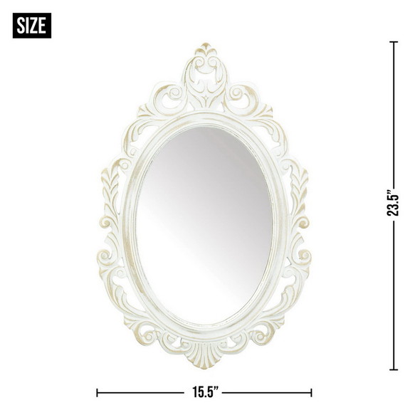 Accent Plus 10018931 Antiqued White Wall Mirror