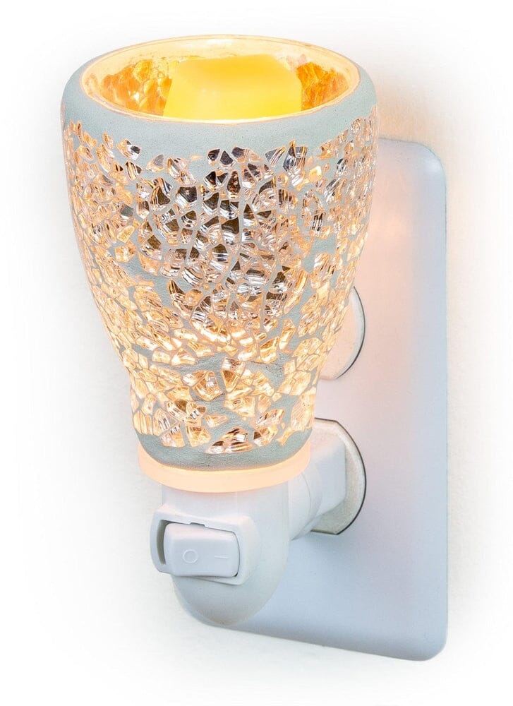 Mosaic Glass Plug-In Fragrance Wax Melt Warmer (Crackled Mirror)