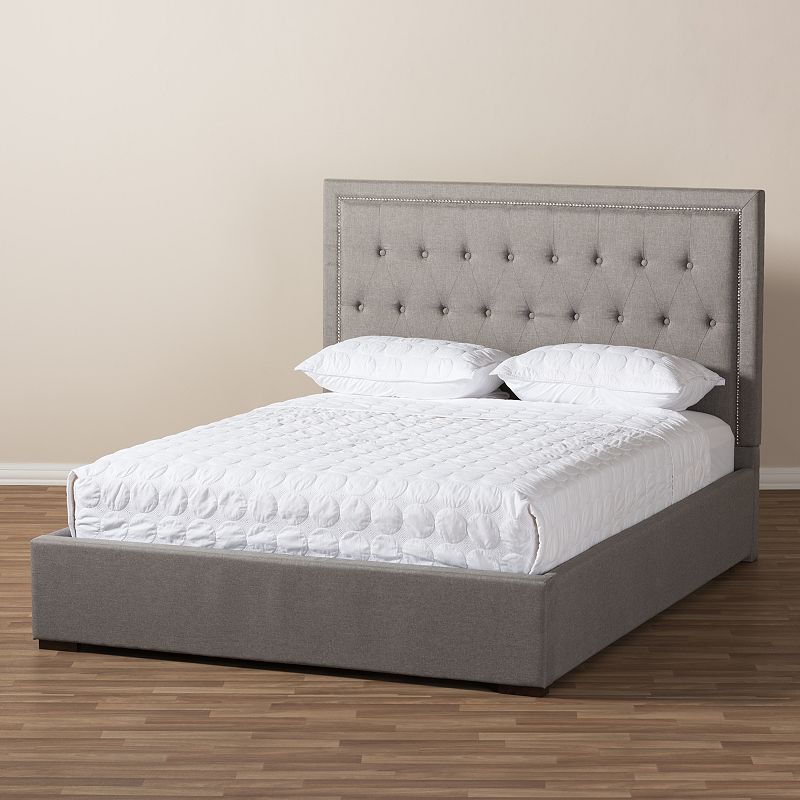 Baxton Studio Taylor Storage Tufted Platform Bed