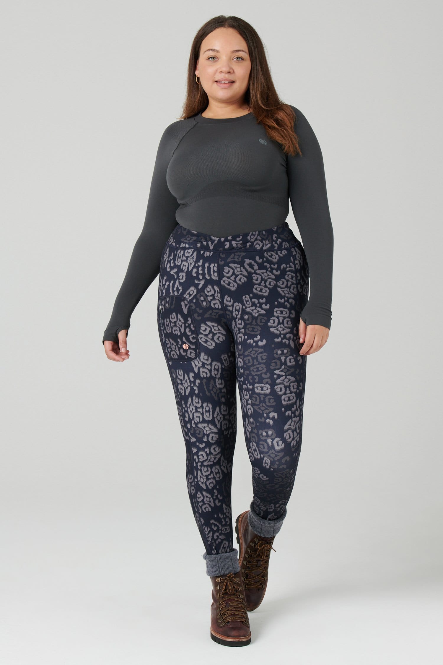 The Recycled Outdoor Leggings - Navy Wild Print