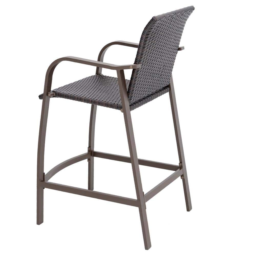 Crestlive Products Wicker Outdoor Bar Stool (2-Pack) CL-ST002BRN-N1