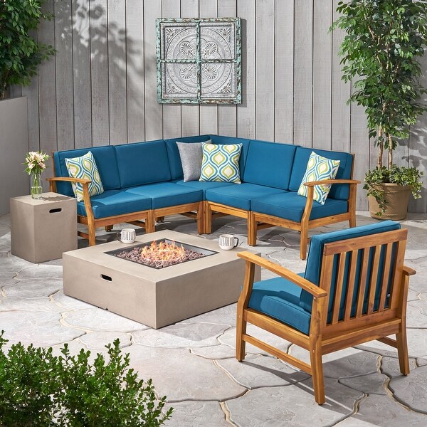 Illona Outdoor Acacia Sofa Set by Christopher Knight Home