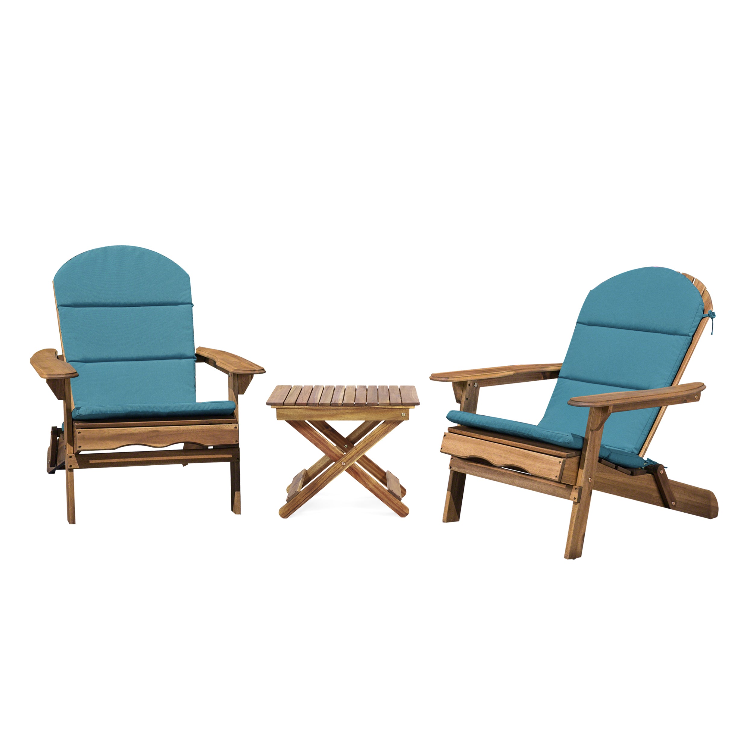 Reed Outdoor 2 Seater Acacia Wood Chat Set with Water Resistant Cushions