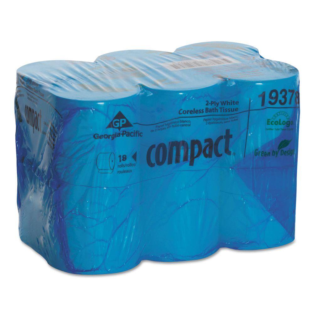 Georgia-Pacific Compact White Coreless High Capacity 2-Ply Bathroom Tissue (Case of 18) GPC19378