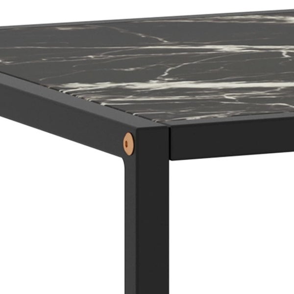 Coffee Table Black with Black Marble Glass 39.4