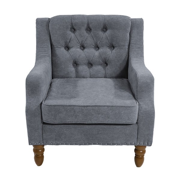 Button Tufted Upholstered Armchair Accent Chair