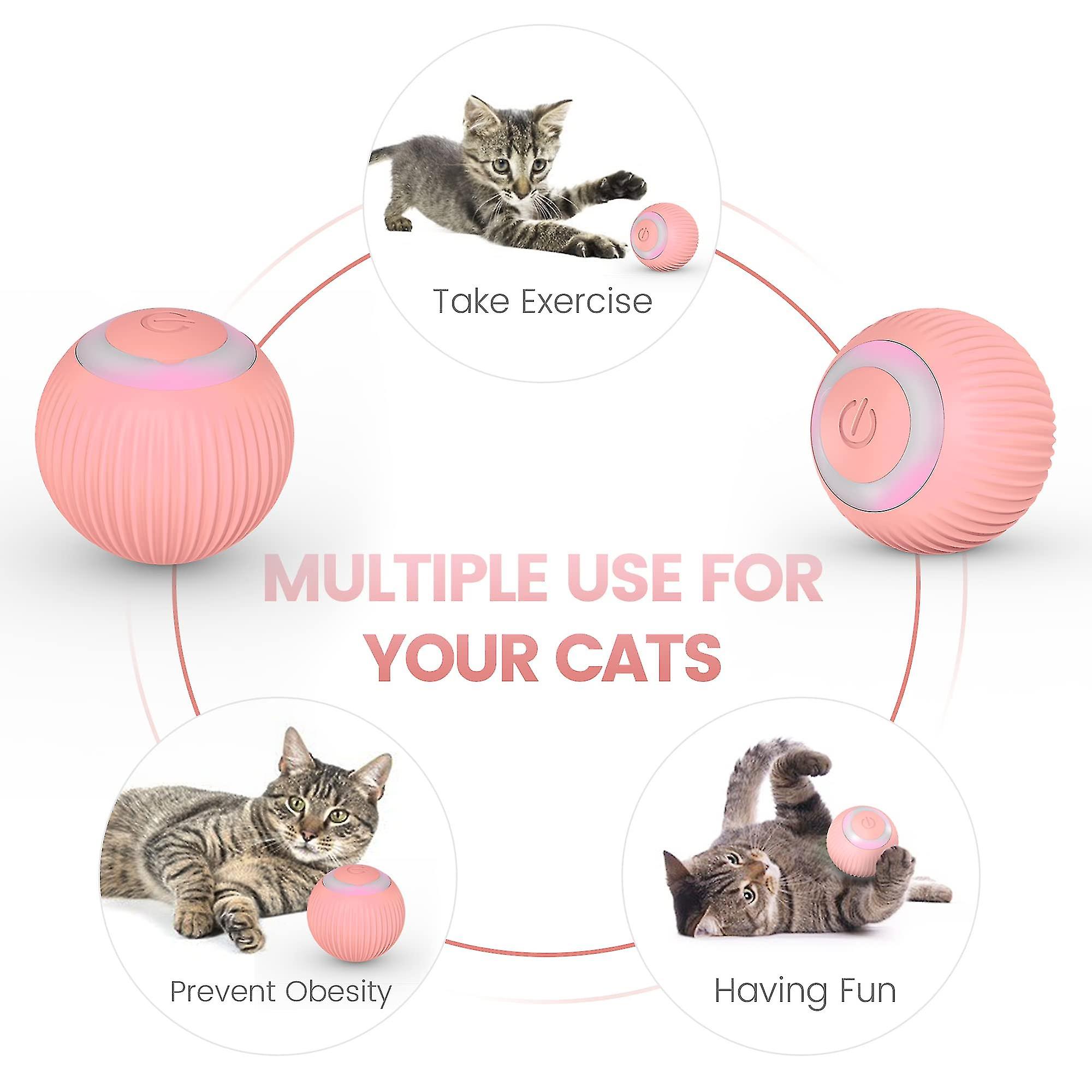 Cat Ball With Electric Led Two Cat Toy Interactive Cat Toy 360 De -rotating Ball Recharable Interactive Ball