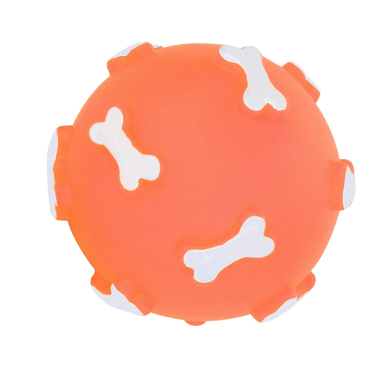 Vinyl Nonpoisonous Outdoor Squeaky Vocal Ball Dog Clean Teething Chew Toys Pet Supplyorange