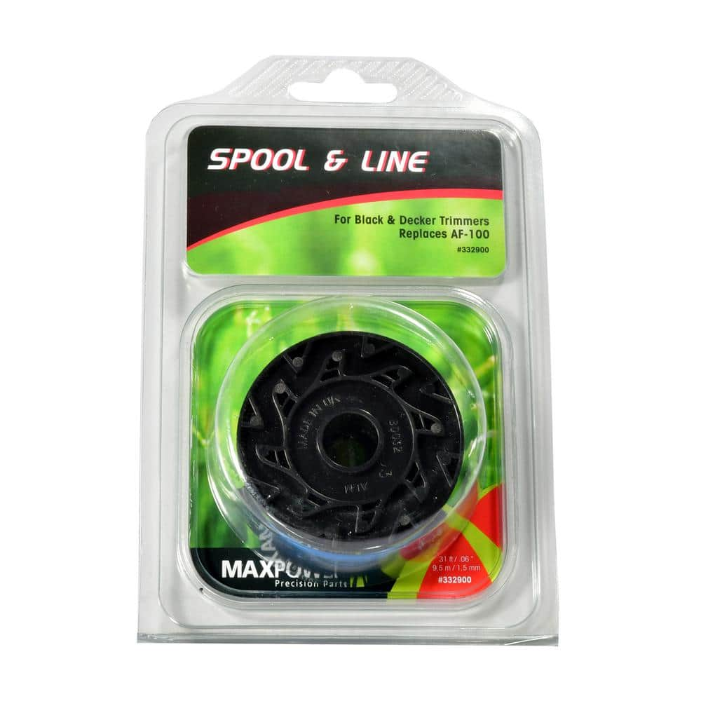 MaxPower Weed Trimmer Replacement Spool and Line For Black & Decker Replaces OEM # AF-100 332900