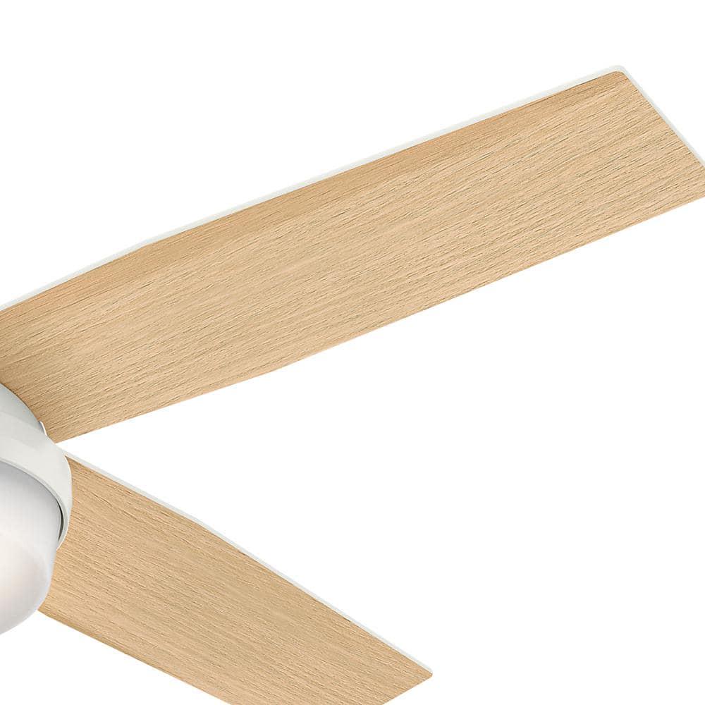 Hunter Dempsey 52 in Low Profile LED Indoor Fresh White Ceiling Fan with Universal Remote