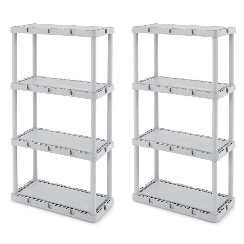 Gracious Living Knect-A-Shelf 4 Tier Light Duty Storage Shelving System (2 Pack)