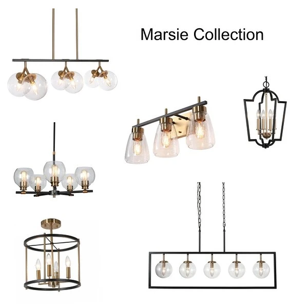 Marsie Modern Farmhouse 3-light Bathroom Vanity Lights Gold Black Wall Sconces - L 22