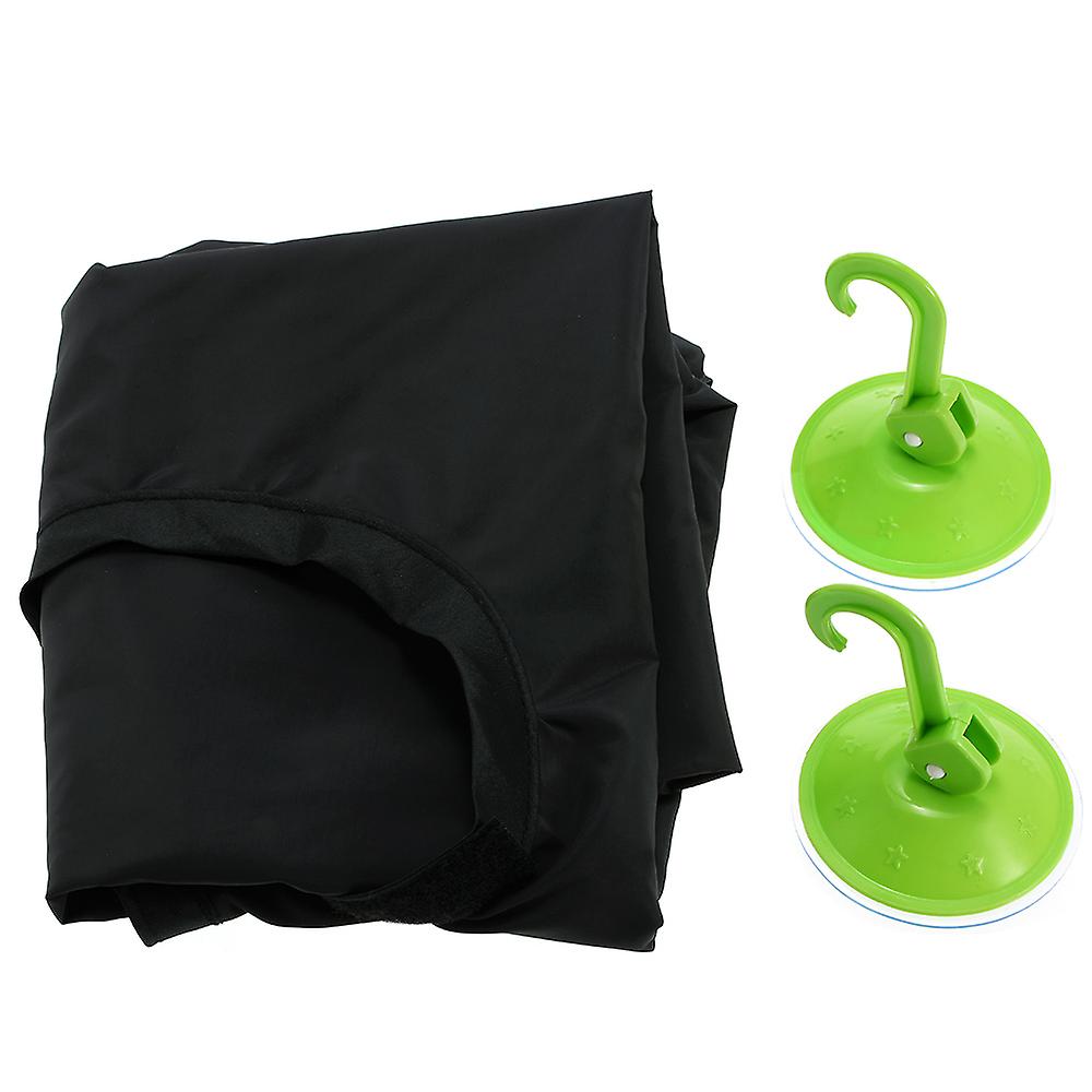 Male Beard Catcher Apron Hair Trimming Shave Haircutting Cape Cloth 2 Suction Cups Black Black