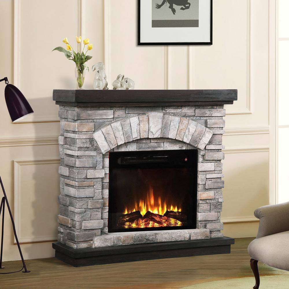 FESTIVO 36 in. Freestanding Electric Fireplace in Gray FFP20141