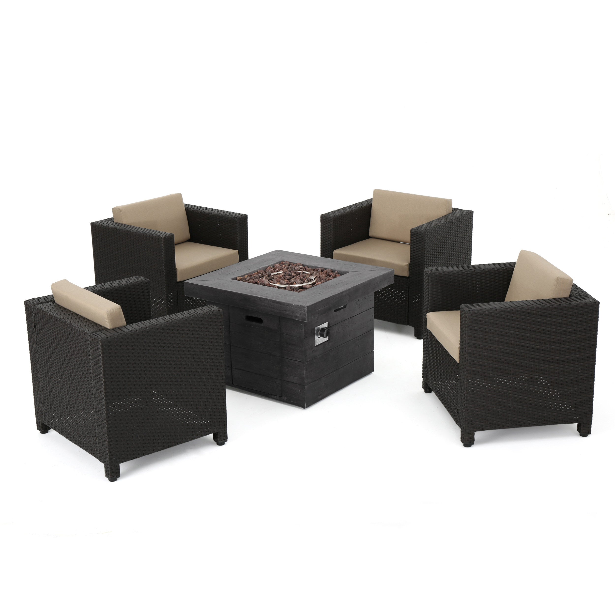 Venice 4-Seater Outdoor Fire Pit Chat Set