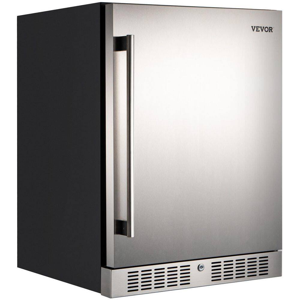 VEVOR 5.5 cu. ft. Outdoor Refrigerator Built-In Beverage Refrigerator with Freezer in Stainless Steel Door BX-QRSBXSNY150L01V1