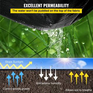 VEVOR 6.5 x 330 ft. Premium Weed Barrier Fabric Heavy Duty 3.2 oz. Woven Weed Control Fabric Geotextile Fabric ZZZP6.5X330YC3.21V0