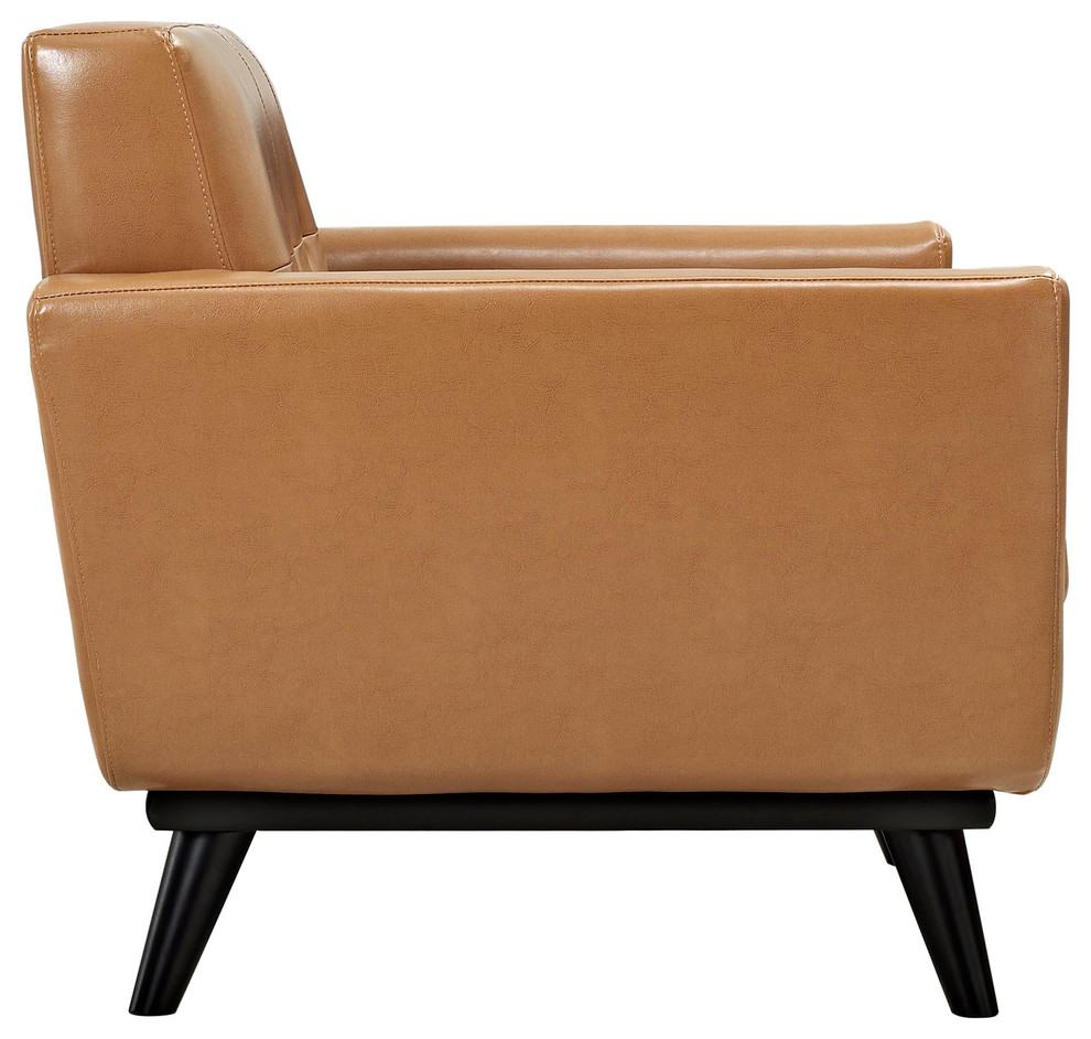 Modern Contemporary Leather Armchair  Tan Leather   Midcentury   Armchairs And Accent Chairs   by House Bound  Houzz