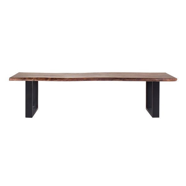 Jessore Handmade Live Edge Acacia Wood and Iron Dining Bench