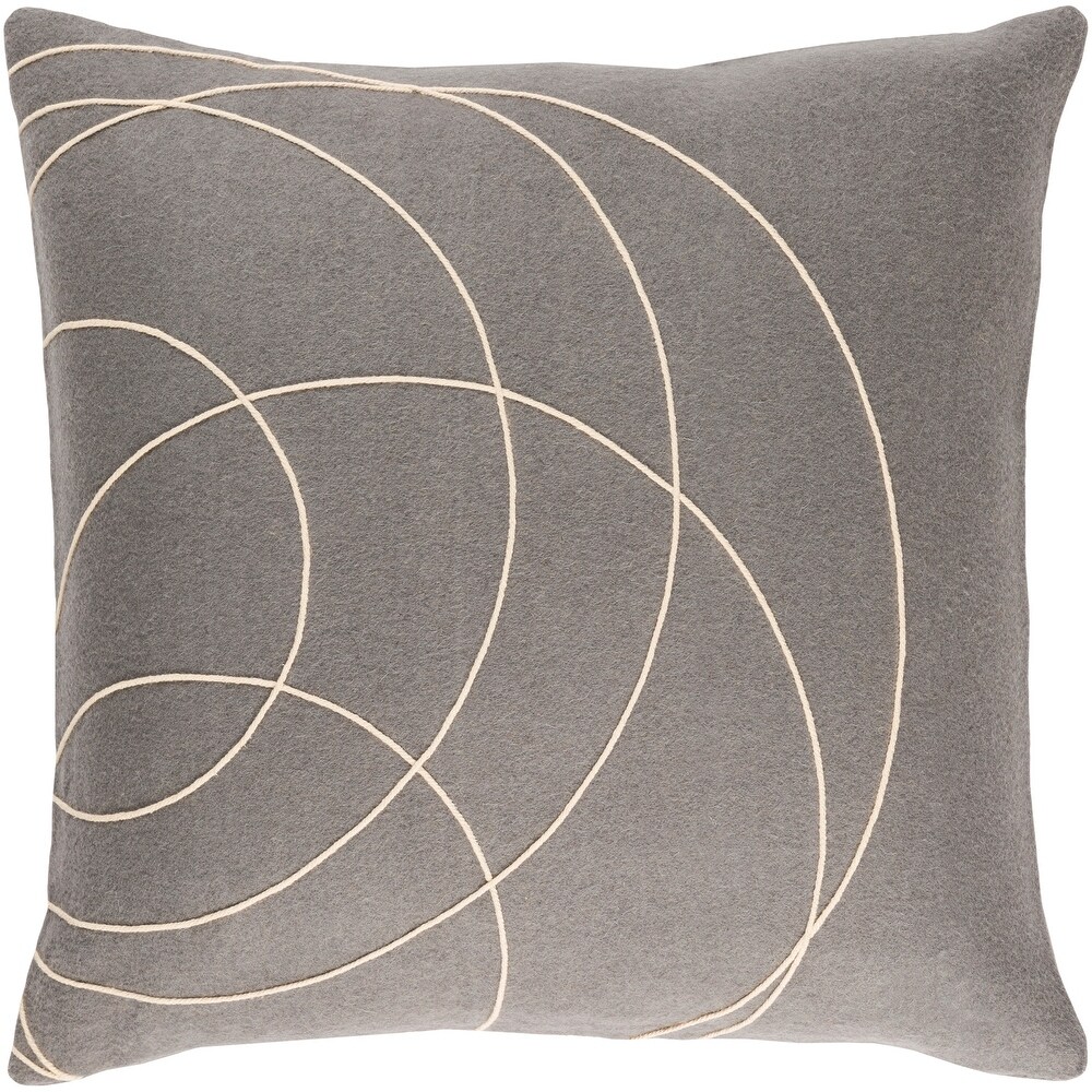 Decorative Liana Grey Throw Pillow Cover (22 x 22)