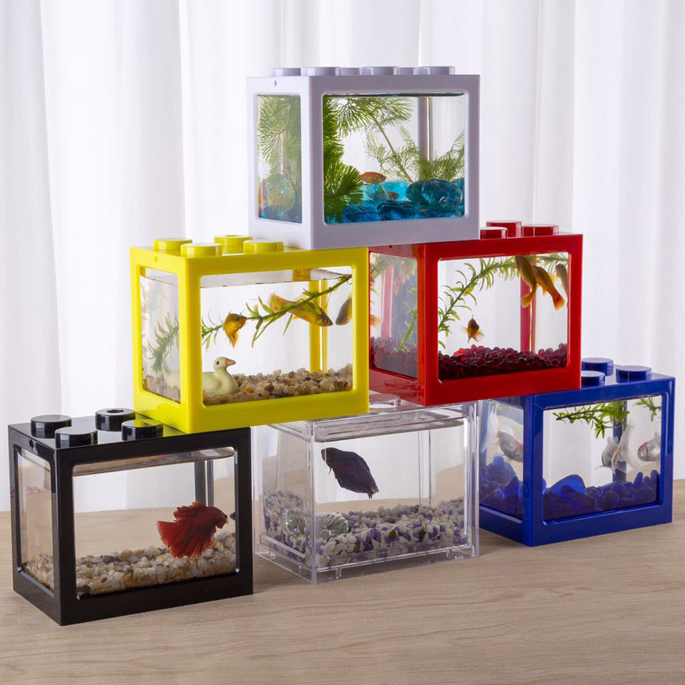 Fish Tanks Row Aquarium Stackable Tanks Feeding Tanks Reptile Row Box Desktop Decoration