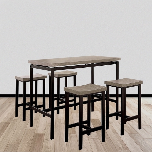 Contemporary Bar Table and Kitchen Table Set – Pub Table and Chairs with Seating