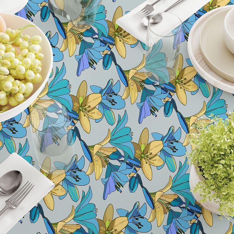 Rectangular Tablecloth， 100% Cotton， 52x104， Floral 93