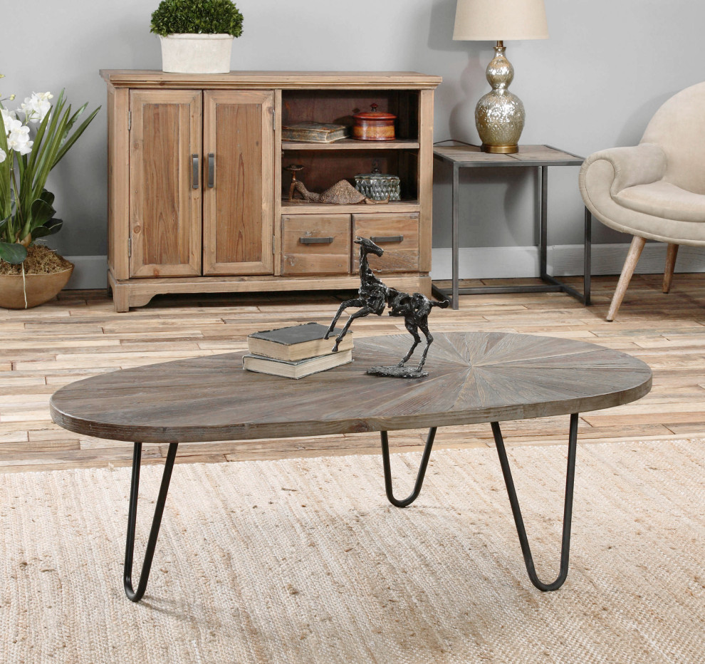 Uttermost Leveni Wooden Coffee Table   Midcentury   Coffee Tables   by Buildcom  Houzz