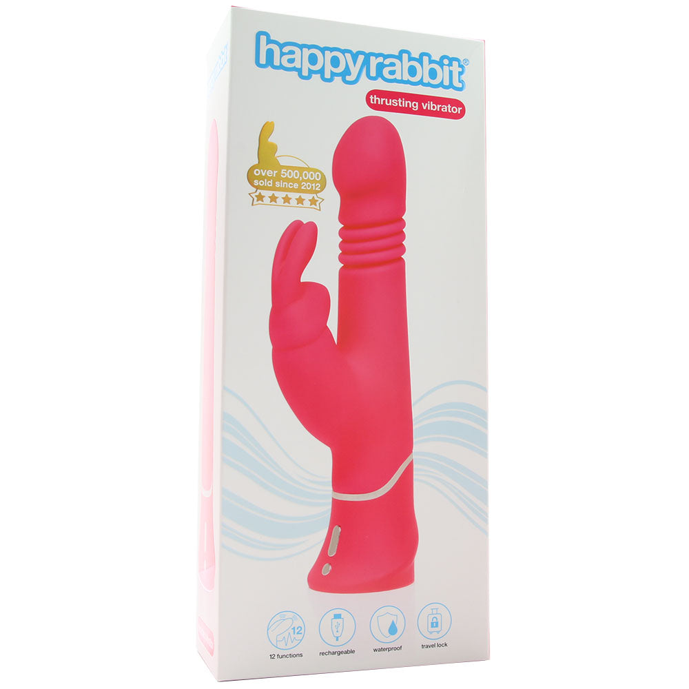 Happy Rabbit Thrusting Silicone Rabbit Vibe in Pink