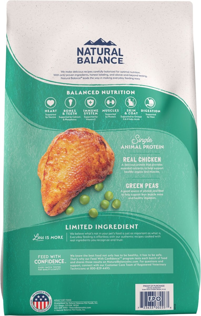 Natural Balance Limited Ingredient Grain Free Chicken and Green Pea Recipe Dry Cat Food