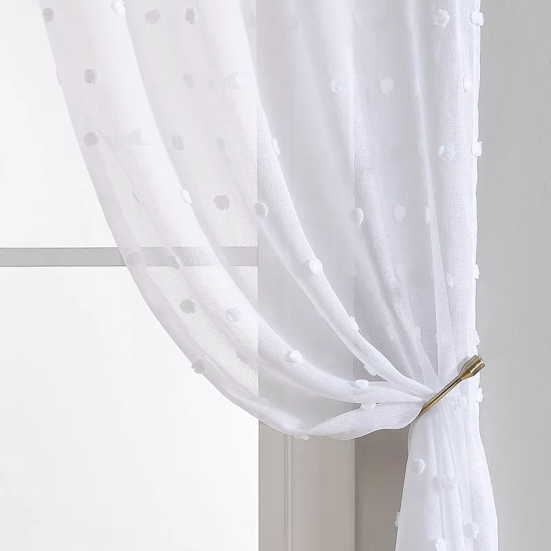 Laura Ashley Curtains Sheer Set of 2 Penelope Window Curtain Panels