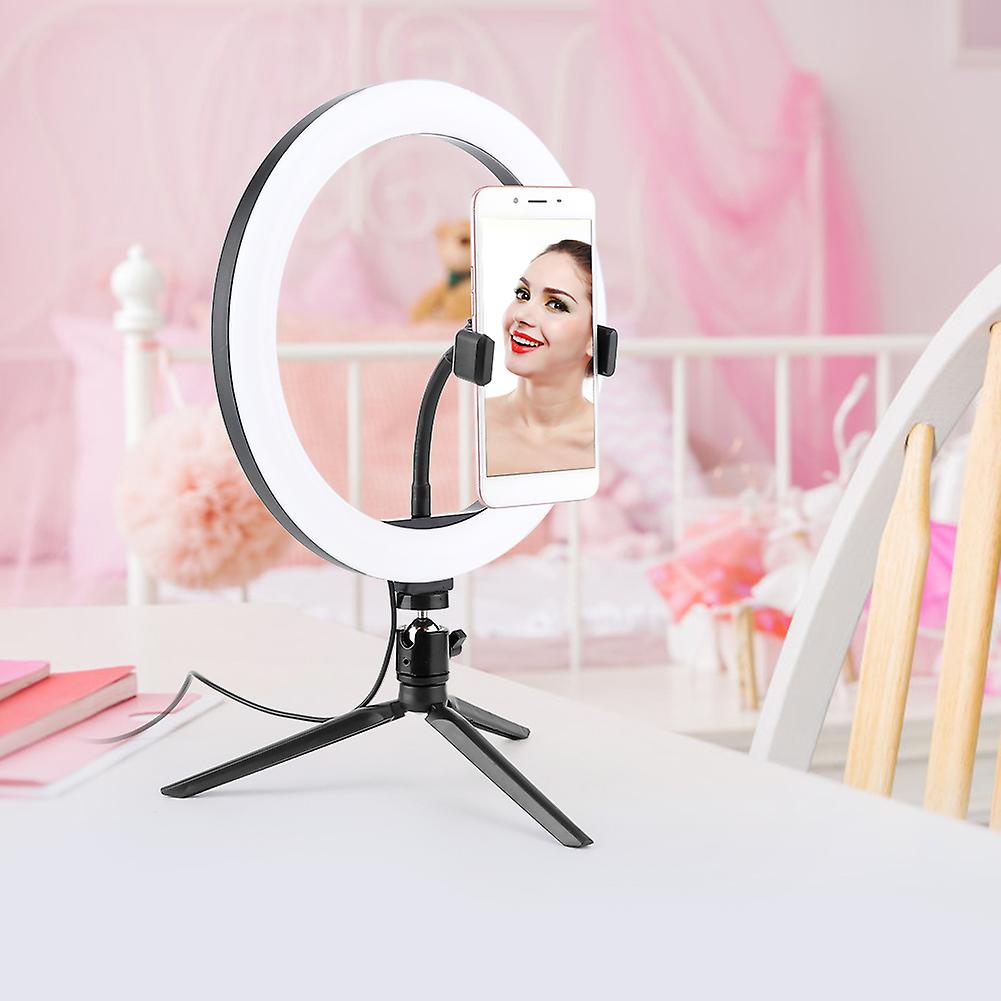 Desktop Led Ring Light Usb Fill Light With Tripod Phone Holder For Makeup Live Broadcast