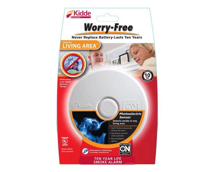 Kidde P3010L Worry-Free Living Area 10 yr Sealed Battery Smoke Alarm - 21010164