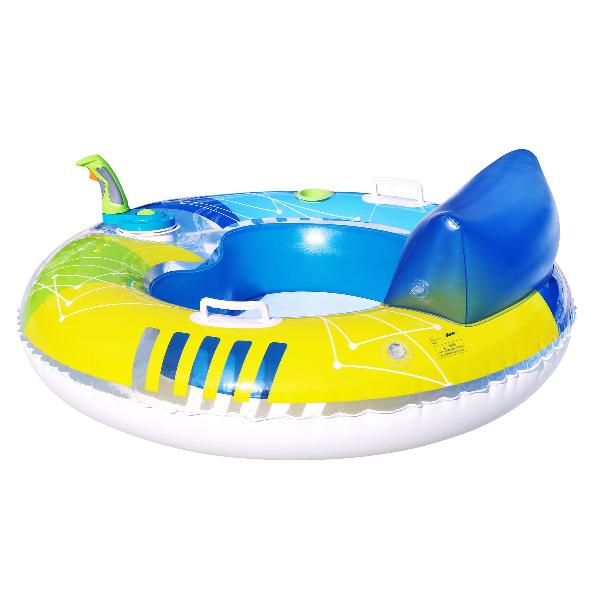 Banzai Motorized Pool Cruiser Multicolor Teens Adults Battery Powered PVC Summer Float, Ages 14+, Unisex