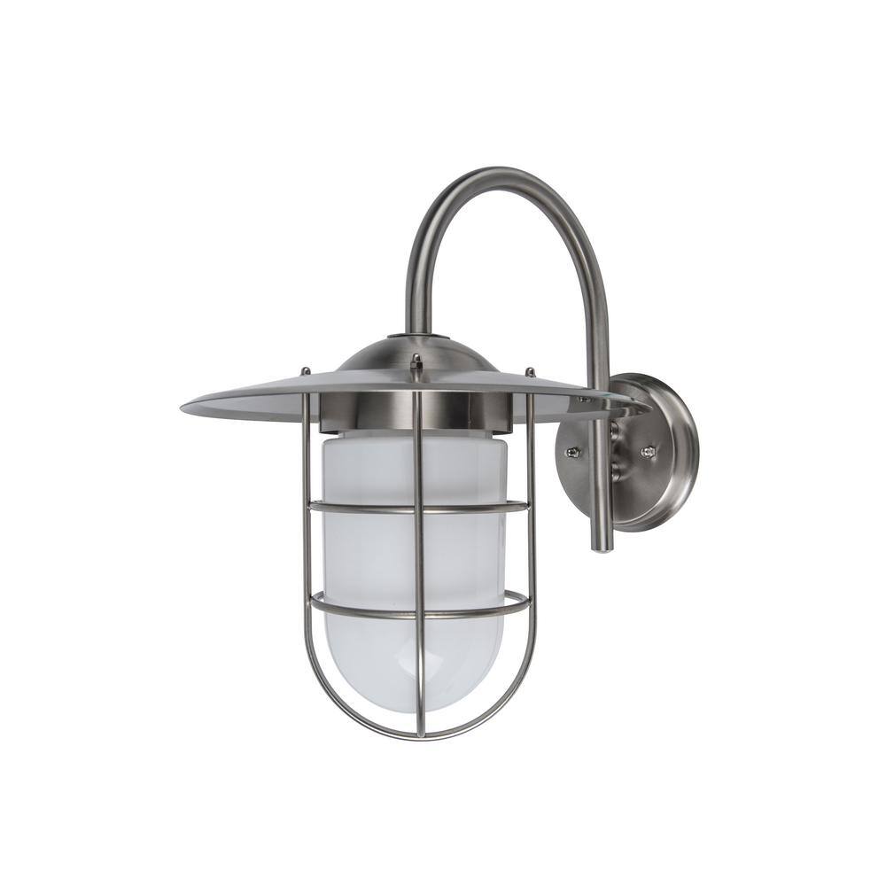 LUTEC Coastal Boston 1-Light 304 Stainless Steel Outdoor Wall Mount Lantern 5004103001