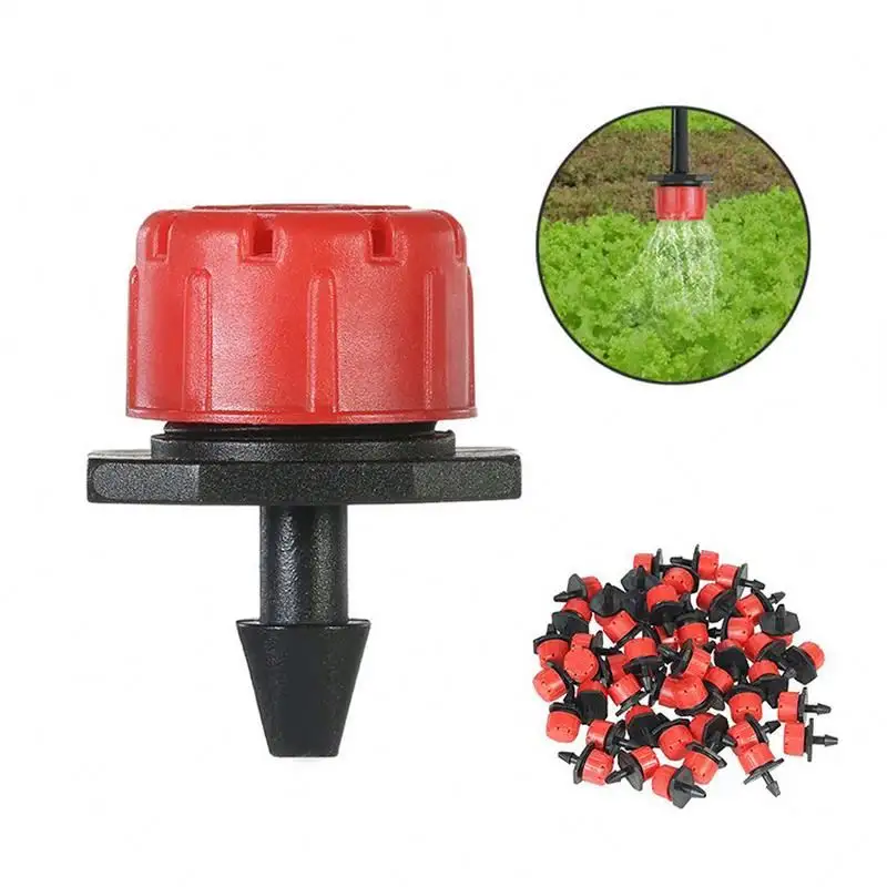 For 1/4 Inch  Hose Adjustable Dripper Red Micro Drip Irrigation Watering Anti Clogging Emitter Garden Supplies/