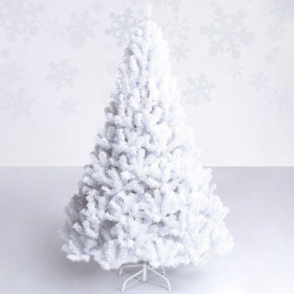 White Artificial PVC Christmas Tree w/Stand Holiday Decor