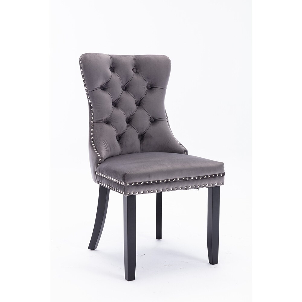 Tufted Solid Wood Velvet Upholstered Dining Chair