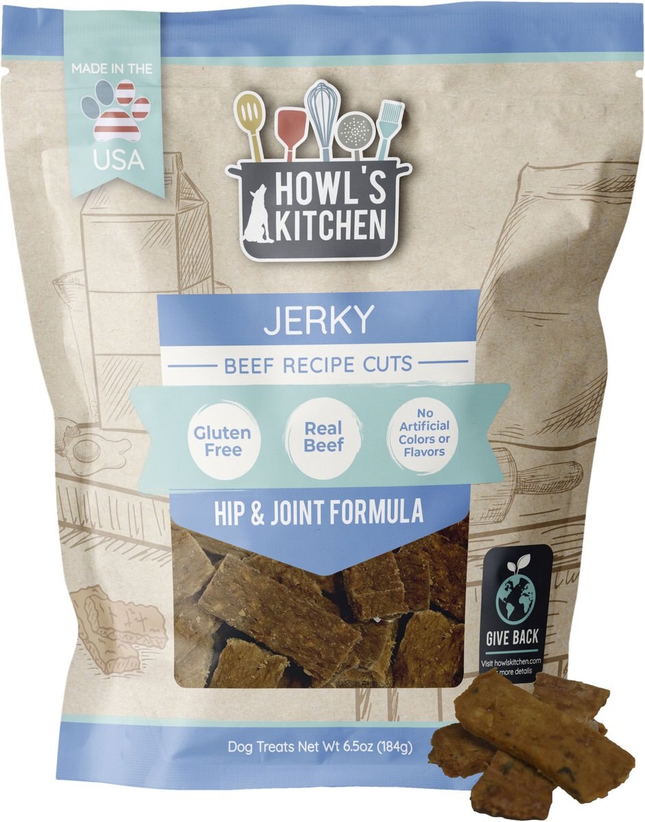 Howl's Kitchen Beef Jerky Cuts Dog Jerk Treat， 6.5-oz bag