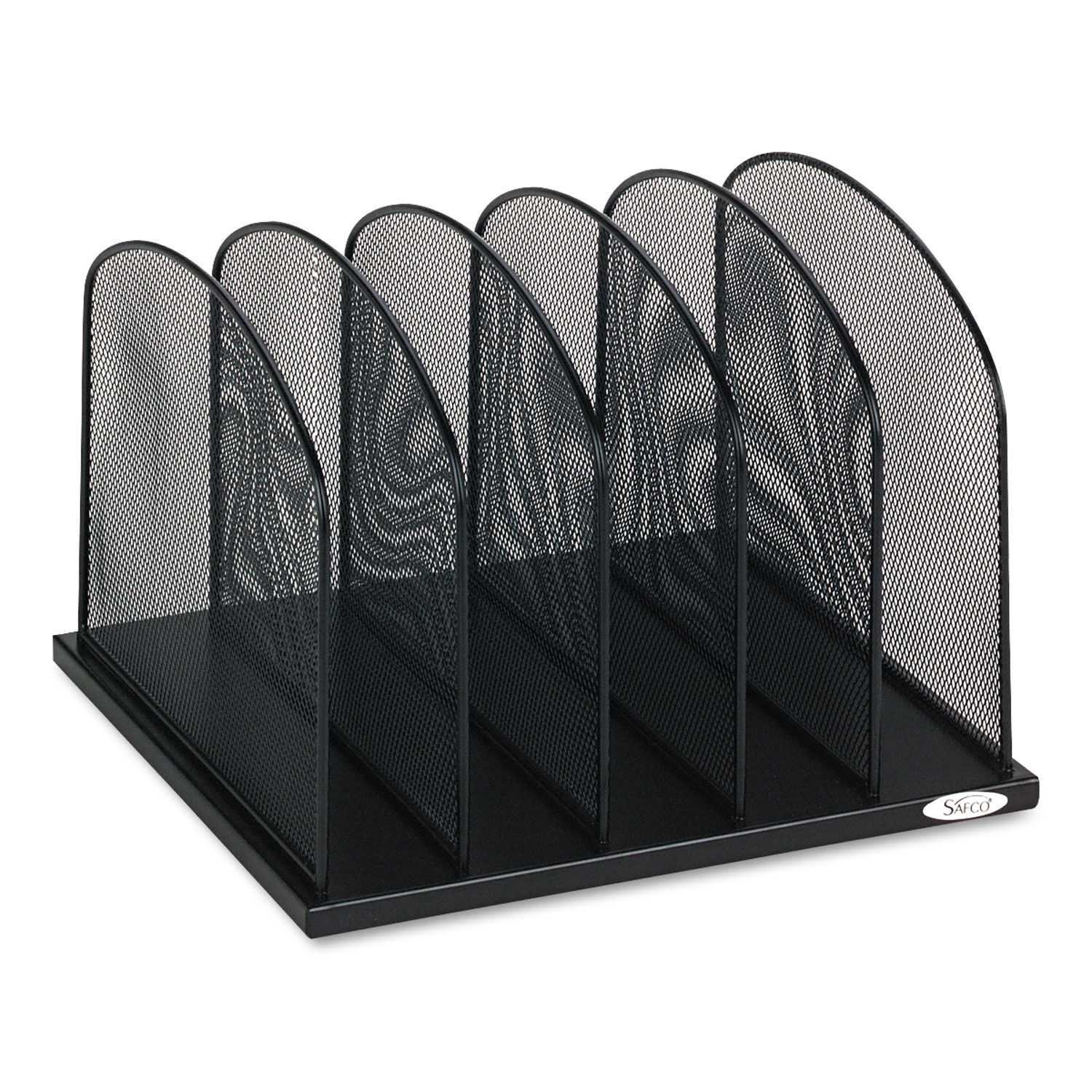 Onyx Mesh Desk Organizer with Upright Sections by Safcoandreg; SAF3256BL