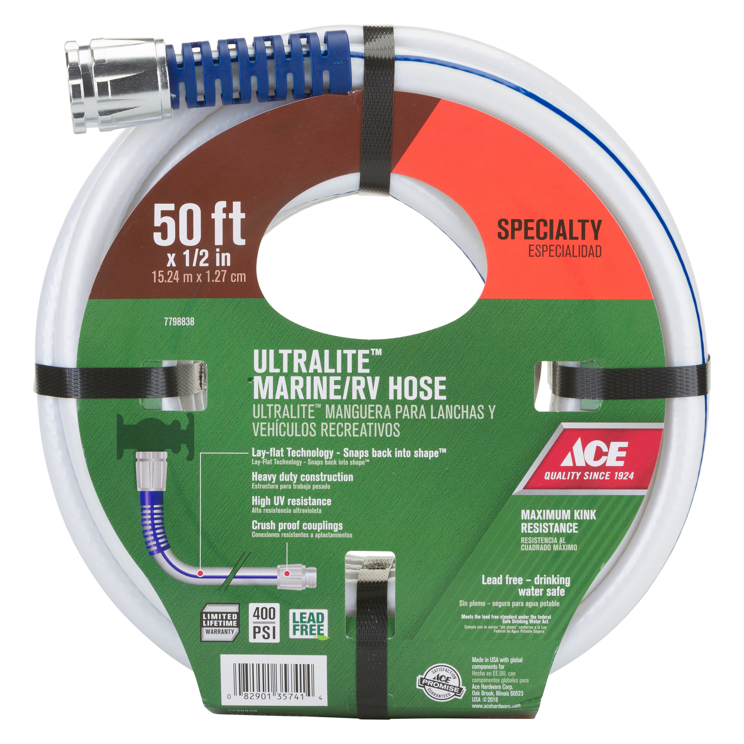 Ace UlterLite 1/2 in. D X 50 ft. L RV/Marine Hose