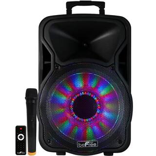 BEFREE SOUND 12 in. 2500-Watt Bluetooth Rechargeable Portable Party PA Speaker with Illuminating Lights 985116014M