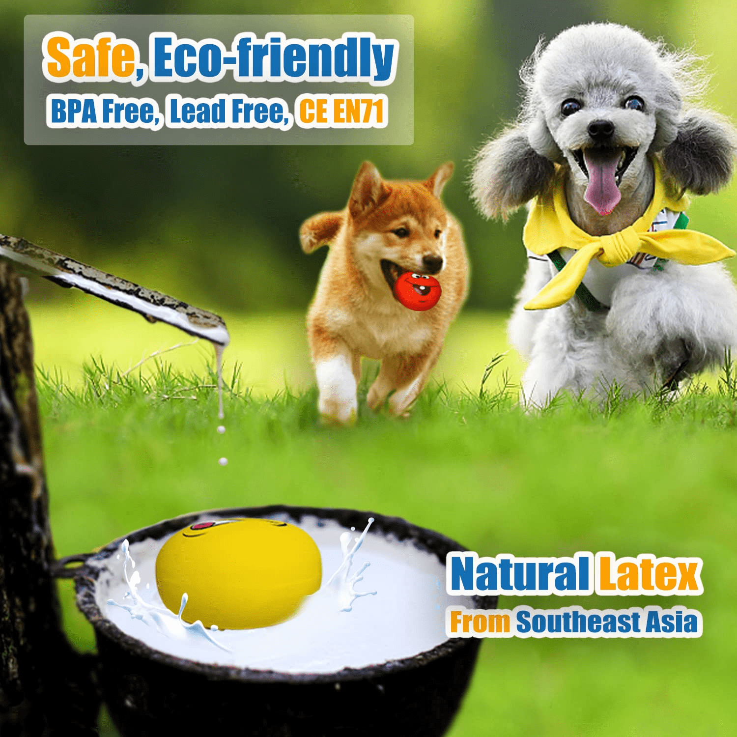 Smile Face Dog Squeaky Toys Soft Latex Squeak Toy Balls for Puppy Small Medium Pet Dogs 6 Pcs