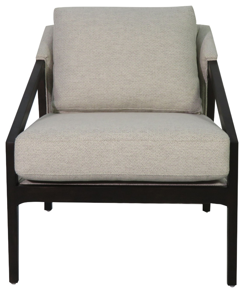 Ezra Chair   Coffee finish with platinum fabric   Midcentury   Armchairs And Accent Chairs   by Mandalay Home Furnishings  Inc.  Houzz