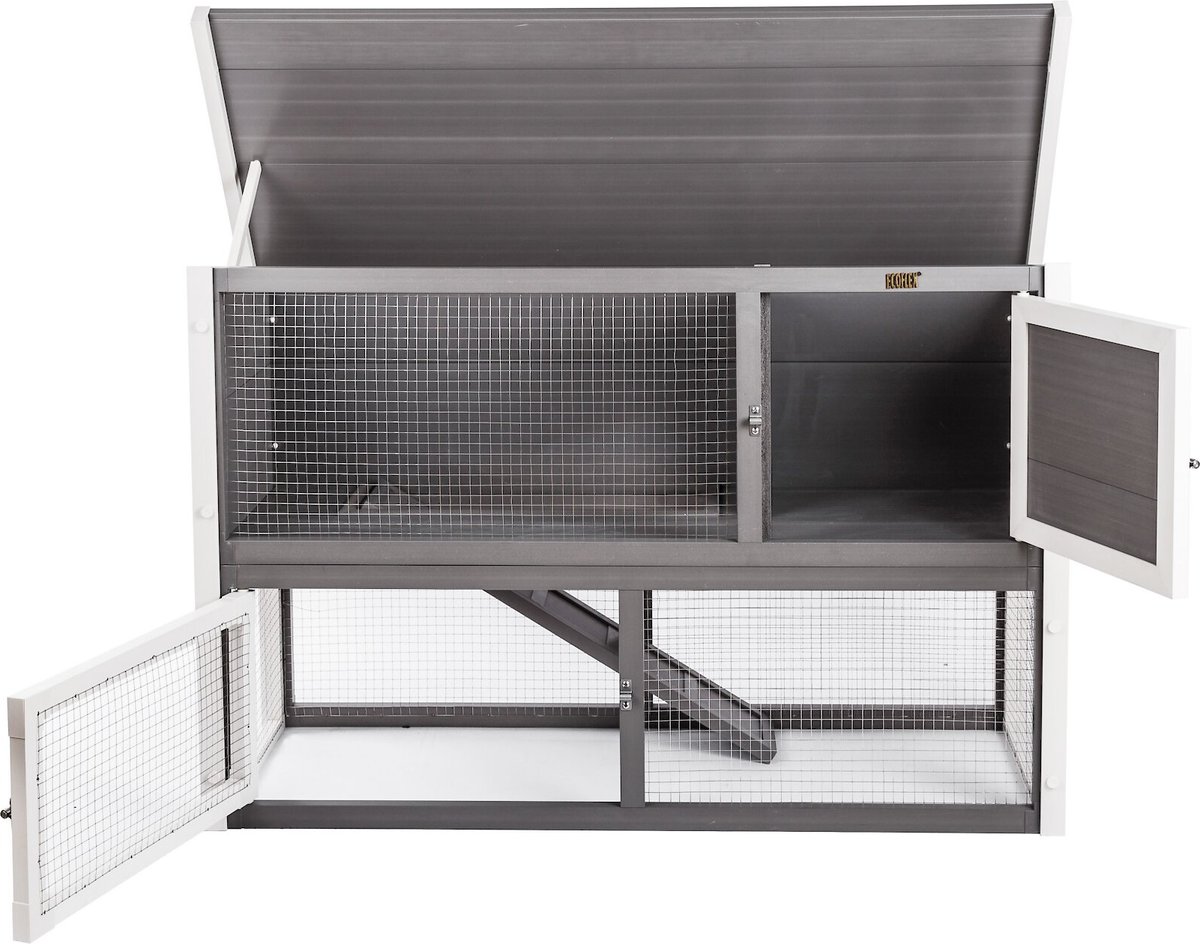 New Age Pet Columbia Rabbit Hutch， Grey