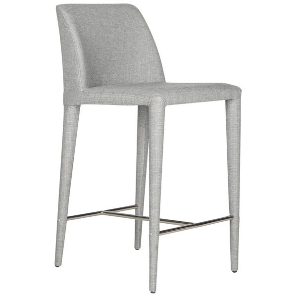 SAFAVIEH Mid-Century 26-inch Garretson Grey Linen Counter Stool (Set of 2) - 22.6