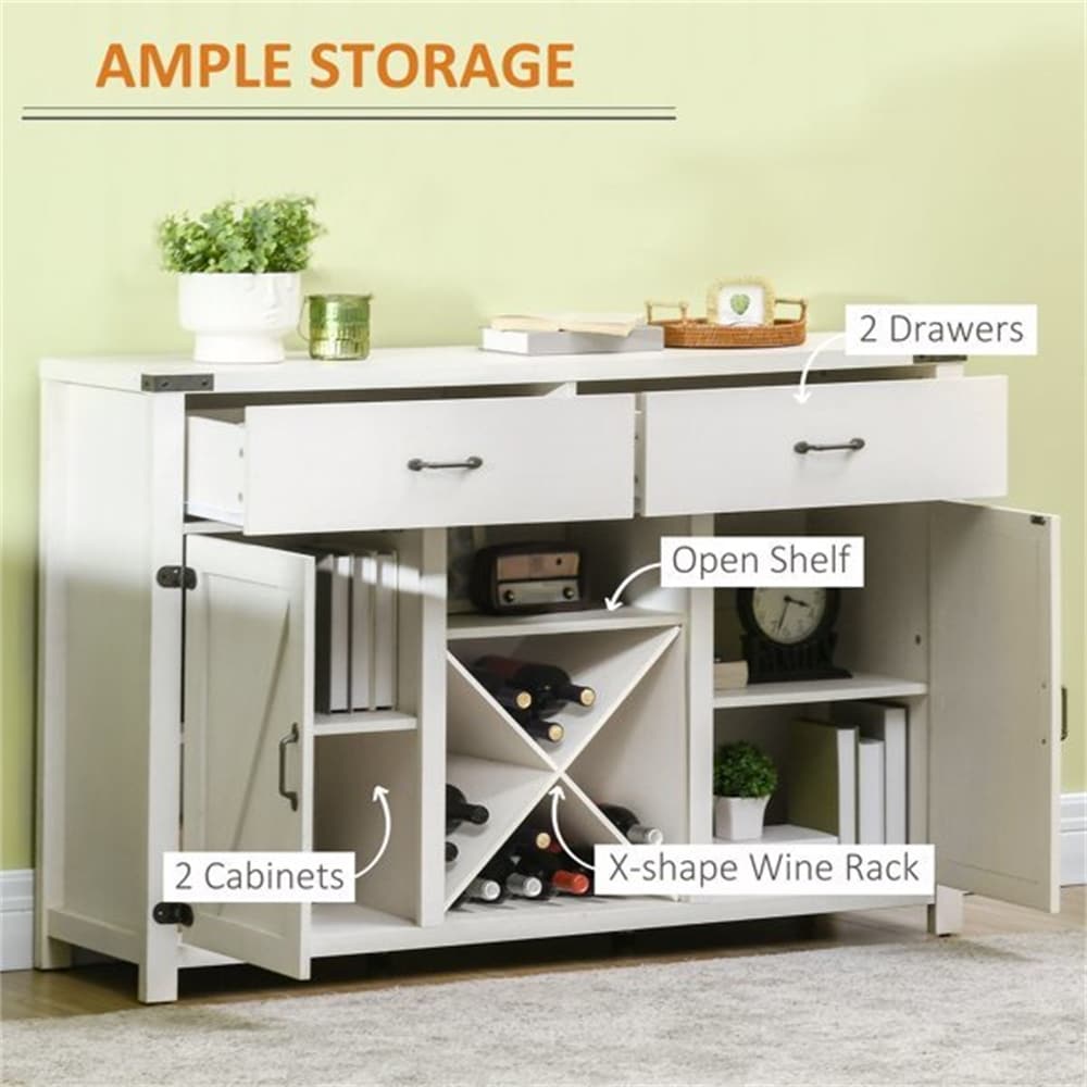 Wood Anti Toppling Kitchen Storage Cabinet with Drawers and Doors   N/A