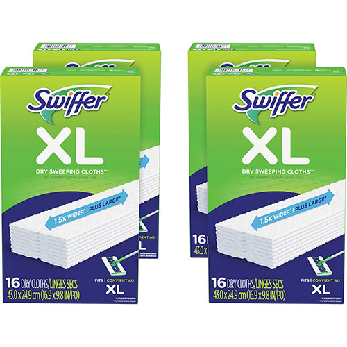 Procter and Gamble Swiffer Sweeper XL Dry Sweeping Cloths - 16 Per Box - White | PGC96826CT