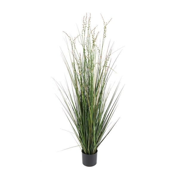 Green Faux Foliage Tall Onion Grass Artificial Plant with Black Plastic Pot